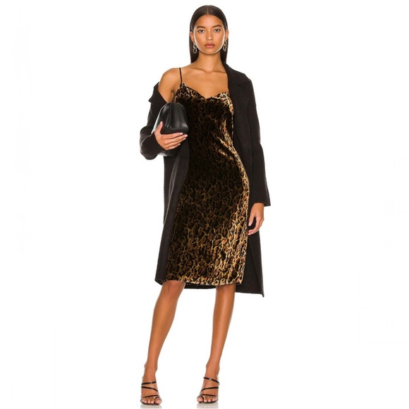 NEW L’AGENCE REVOLVE LEOPARD PRINT VELVET SLIP DRESS - Picture 11 of 11